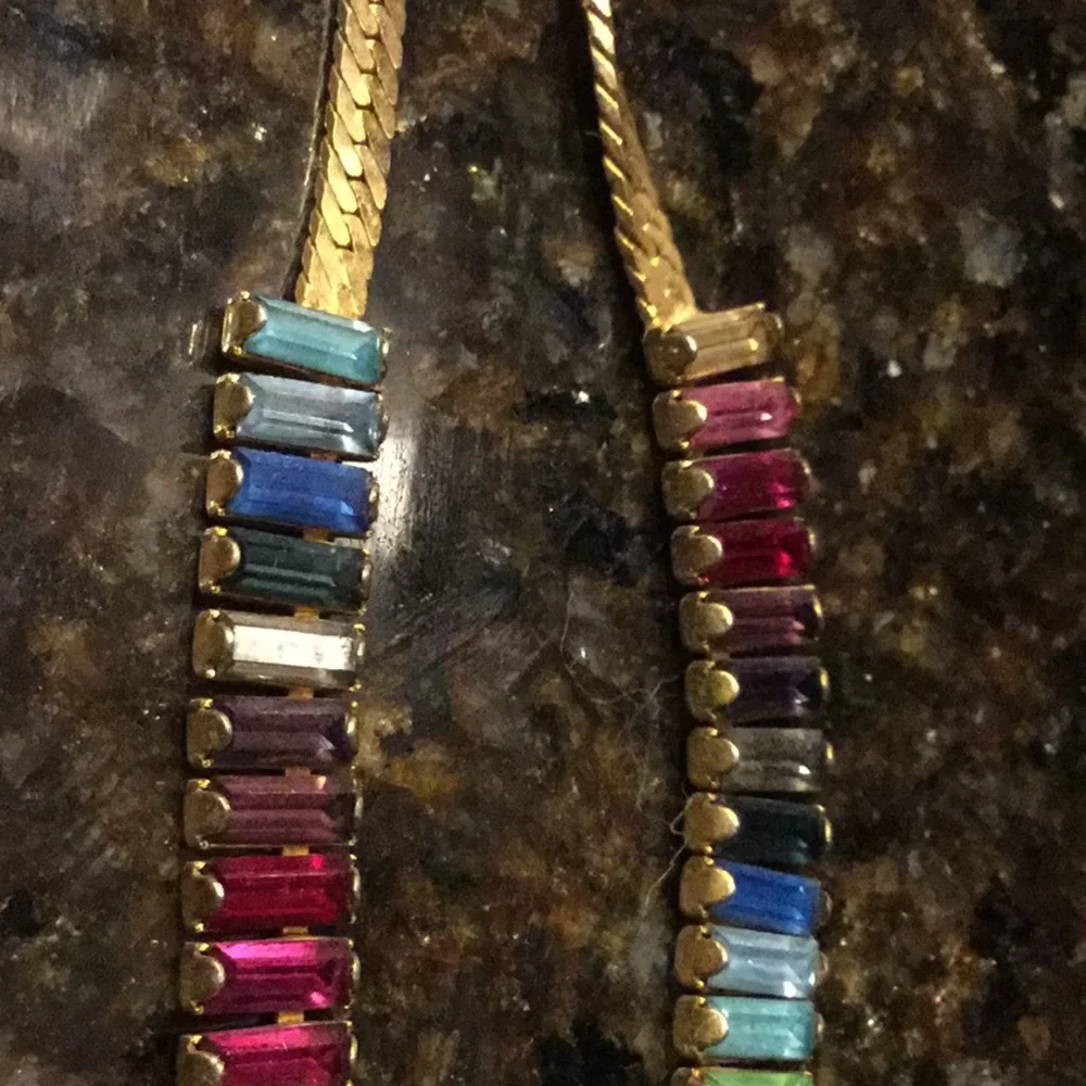 Vintage tennis necklace estate collector baguette Christmas brunch chic date - Picture 9 of 10